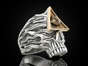 All seeing eye skull ring Modello di stampa 3D