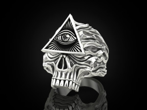 All seeing eye skull ring Modello di stampa 3D