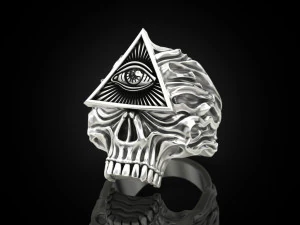All seeing eye skull ring 3D Print Model