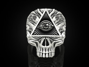 All seeing eye skull ring Modello di stampa 3D
