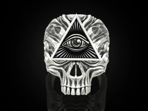 All seeing eye skull ring 3D Print Model