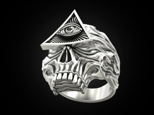 All seeing eye skull ring Modello di stampa 3D