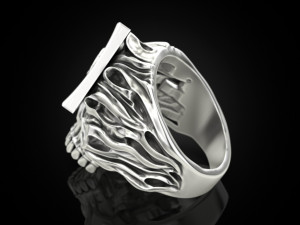 All seeing eye skull ring Modello di stampa 3D