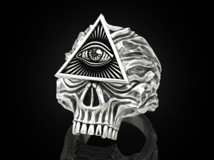 All seeing eye skull ring Modello di stampa 3D