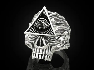 All seeing eye skull ring 3D Print Model