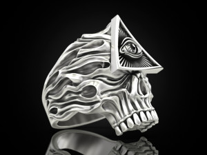 All seeing eye skull ring Modello di stampa 3D
