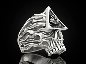 All seeing eye skull ring 3D Print Model