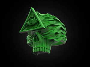 All seeing eye skull ring Modello di stampa 3D