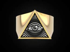 All seeing eye triangle ring 3D Print Model