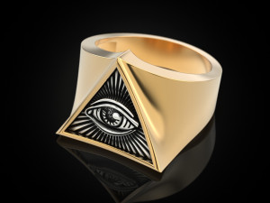 All seeing eye triangle ring 3D Принт Модель