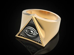 All seeing eye triangle ring 3D Print Model