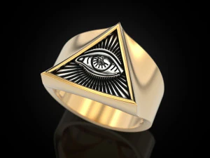 All seeing eye triangle ring 3D Print Model