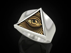All seeing eye triangle ring 3D Print Model