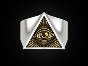 All seeing eye triangle ring 3D Принт Модель