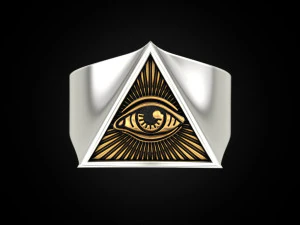 All seeing eye triangle ring 3D Print Model