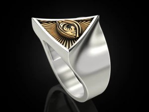 All seeing eye triangle ring 3D Print Model