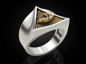 All seeing eye triangle ring 3D Print Model
