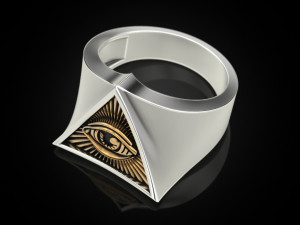 All seeing eye triangle ring 3D Принт Модель