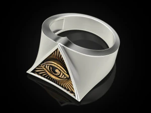 All seeing eye triangle ring 3D Print Model