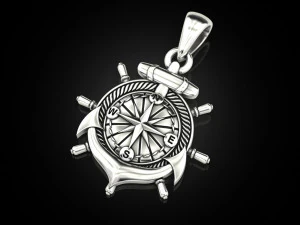 Anchor rudder and compass pendant 3D Print Model