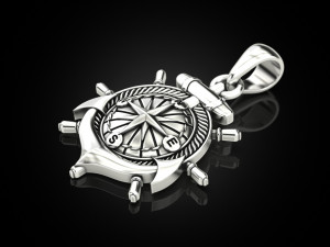 Anchor rudder and compass pendant Model Cetak 3D