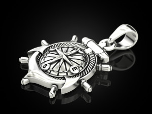 Anchor rudder and compass pendant Model Cetak 3D