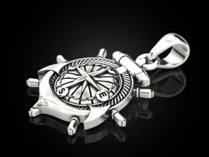 Anchor rudder and compass pendant 3D Print Model