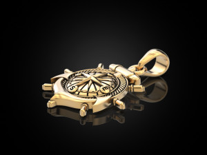 Anchor rudder and compass pendant Model Cetak 3D