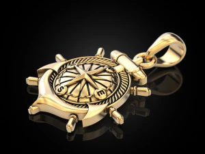 Anchor rudder and compass pendant 3D Print Model