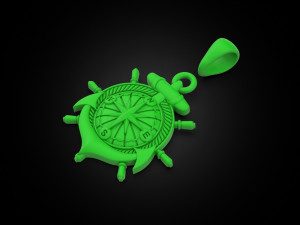 Anchor rudder and compass pendant Model Cetak 3D