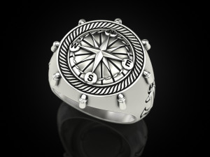 Anchor rudder and compass Ring Modelo de Impressão 3D