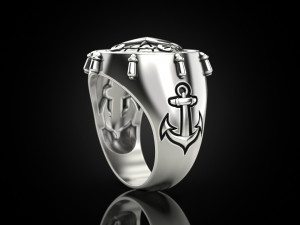 Anchor rudder and compass Ring Modelo de Impressão 3D