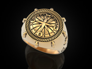 Anchor rudder and compass Ring Modelo de Impressão 3D