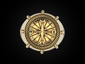 Anchor rudder and compass Ring Modelo de Impressão 3D
