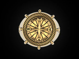 Anchor rudder and compass Ring 3D Print Model
