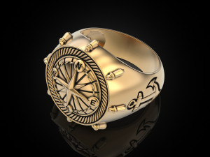 Anchor rudder and compass Ring Modelo de Impressão 3D