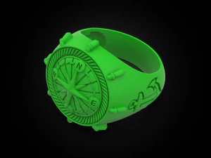 Anchor rudder and compass Ring 3D Print Model