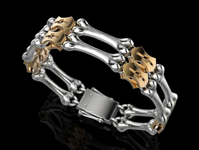 Bracelet Bones 3D Print Model .c4d .max .obj .3ds .fbx .stl .blend 