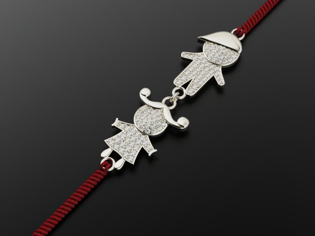 Bracelet charm for mom Boy and Girl 3D Print Model .c4d .max .obj .3ds .fbx .stl .blend 