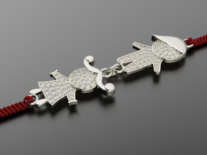 Bracelet charm for mom Boy and Girl 3D Print Model
