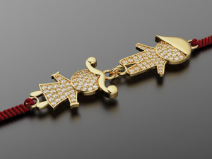 Bracelet charm for mom Boy and Girl 3D Print Model