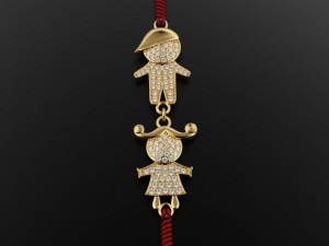 Bracelet charm for mom Boy and Girl 3D Print Model