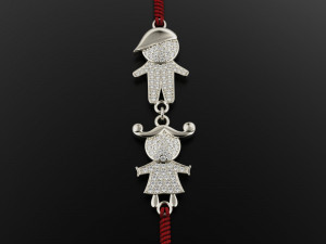 Bracelet charm for mom Boy and Girl 3D Print Model