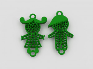 Bracelet charm for mom Boy and Girl 3D Print Model