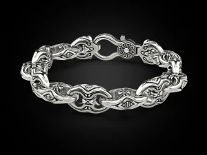 本物のバイカーのためのブレスレット 9 3Dプリントモデル