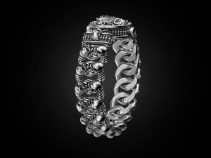 Bracelet for a real biker King skull 3D-Druckmodell