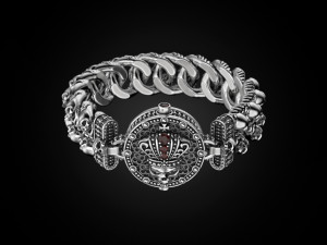 Bracelet for a real biker King skull 3D-Druckmodell