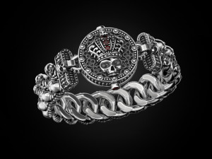 Bracelet for a real biker King skull 3D-Druckmodell