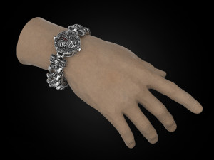 Bracelet for a real biker King skull 3D-Druckmodell