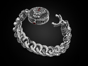 Bracelet for a real biker King skull 3D-Druckmodell
